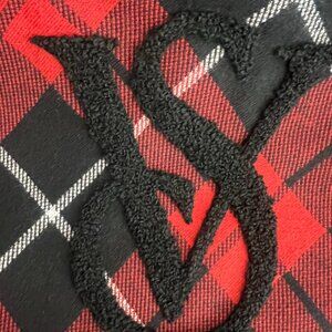 Victoria’s Secret Plaid Tote Bag Weekender Travel Red Black Holiday Flannel Tote